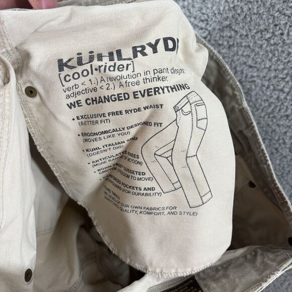 Kuhl Rydr Pants Mens 36x32 Brown Cotton Stretch Distressed Outdoor Hiking - Picture 6 of 9